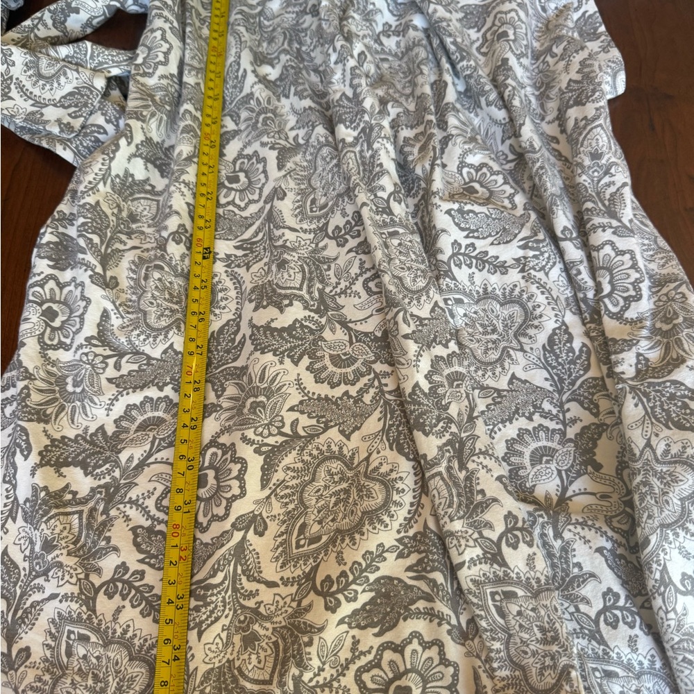 Vera Bradley Cream and Blue Cotton Blend Robe - Picture 4 of 6